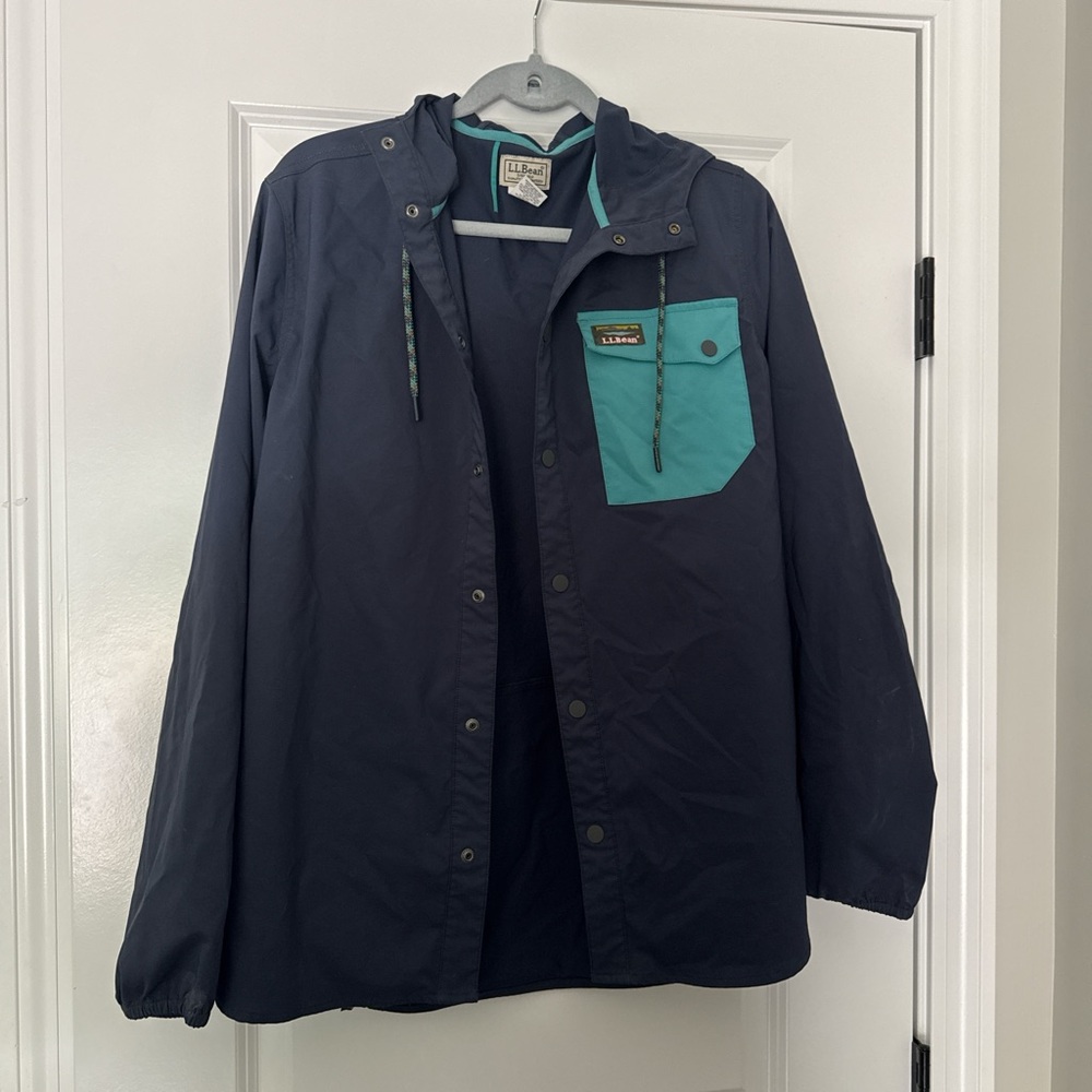 L.L. Bean Dark Blue Jacket with Teal Accents